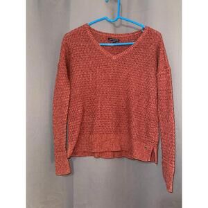 American Eagle Outfitters Sweater Women’s Size S Maroon Textured V-Neck